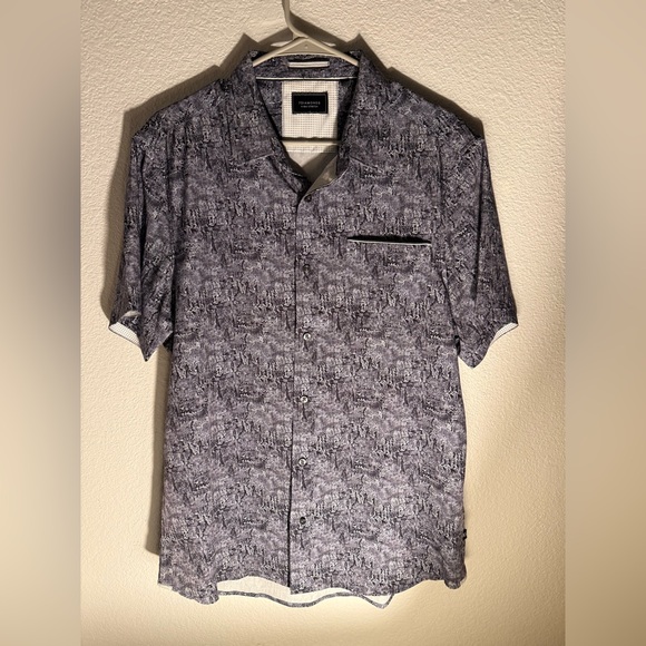 7 Diamonds Charcoal Patterned Casual Shirt Men’s Size Large - Picture 1 of 9